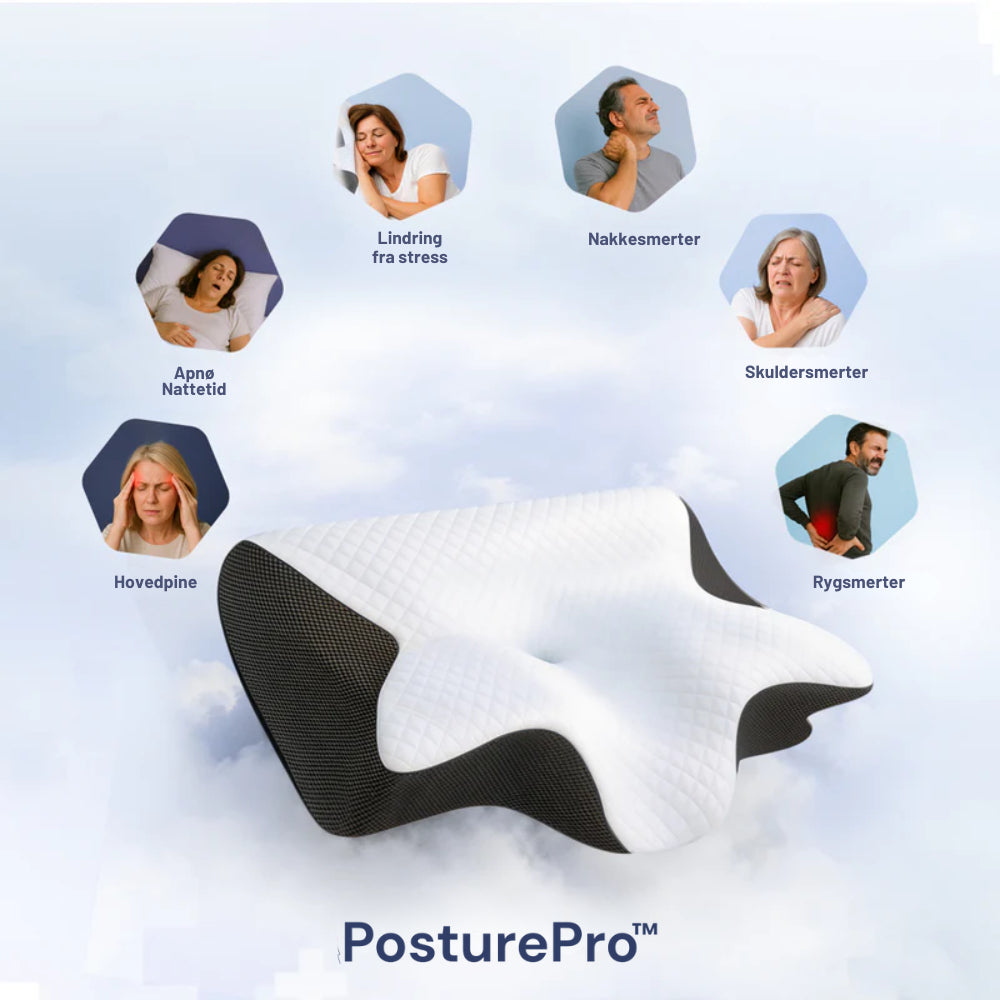 PosturePro™ NakkePude | Sig farvel til nakkesmerter og oplev 95% lindring på kun 1 nat!