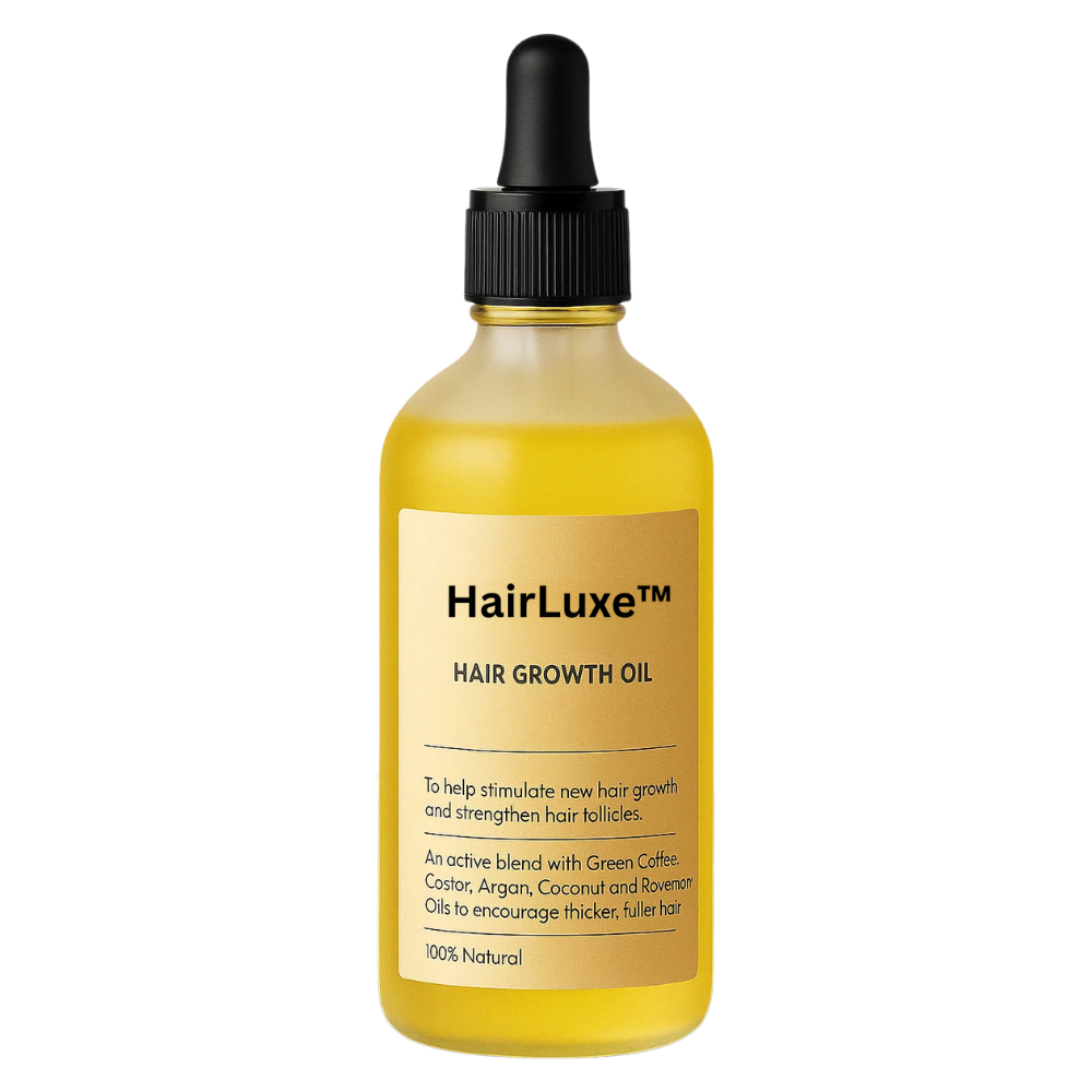HairLuxe™ Hårvækstolie | Sig farvel til hårtab og oplev tykkere, stærkere hår på kun 4 uger!