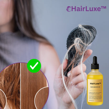 HairLuxe™ Hårvækstolie | Sig farvel til hårtab og oplev tykkere, stærkere hår på kun 4 uger!
